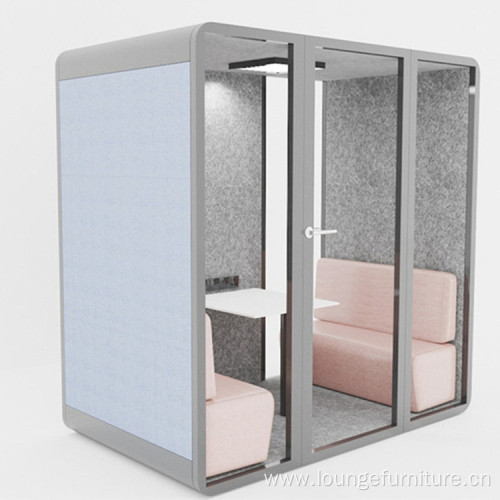 High Tech Glass Good Ventilate Double Office Booth